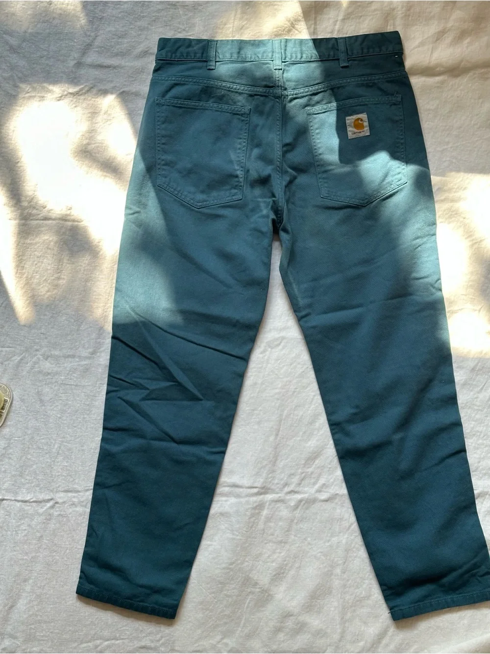 Carhartt WIP Jacob Pant Petrol Teal Blue Denim Size 32